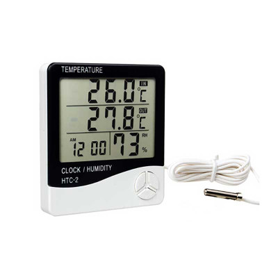 Clock Alarm Thermometer with hygrometer HTC-2